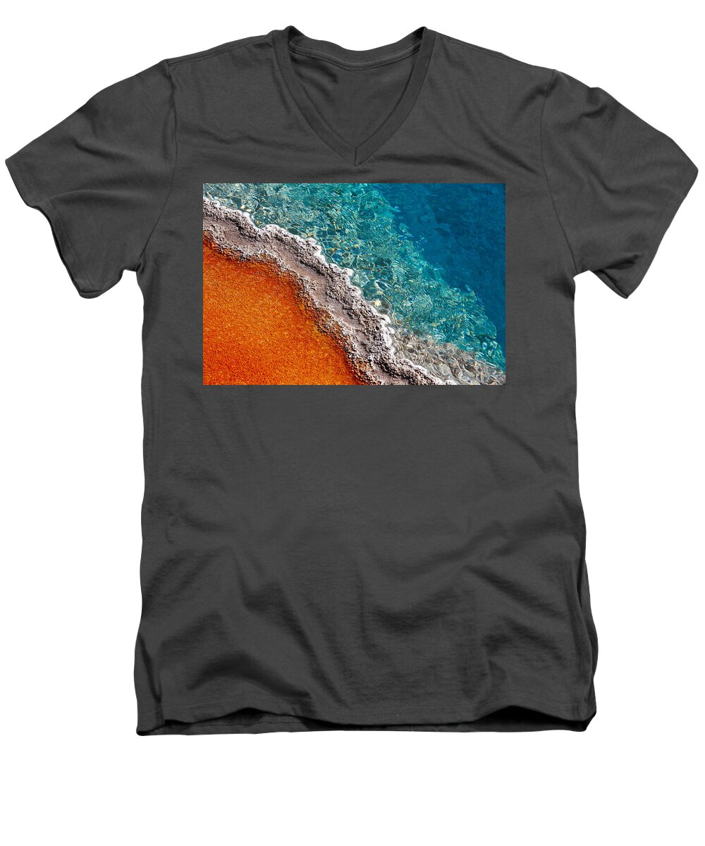 Colors Men's V-Neck T-Shirt featuring the photograph Geothermic Layers by Todd Klassy