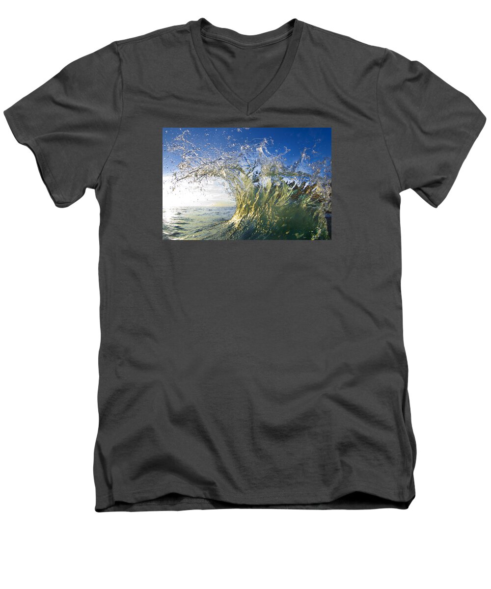 Crashing Wave Men's V-Neck T-Shirt featuring the photograph Gold Crown by Sean Davey