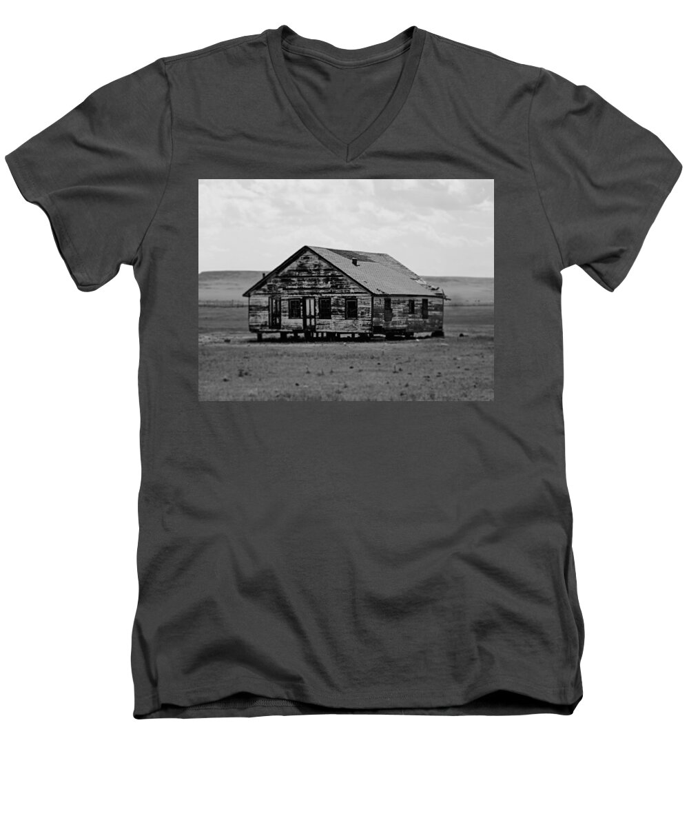 Abandoned Men's V-Neck T-Shirt featuring the photograph Gone. by Gia Marie Houck