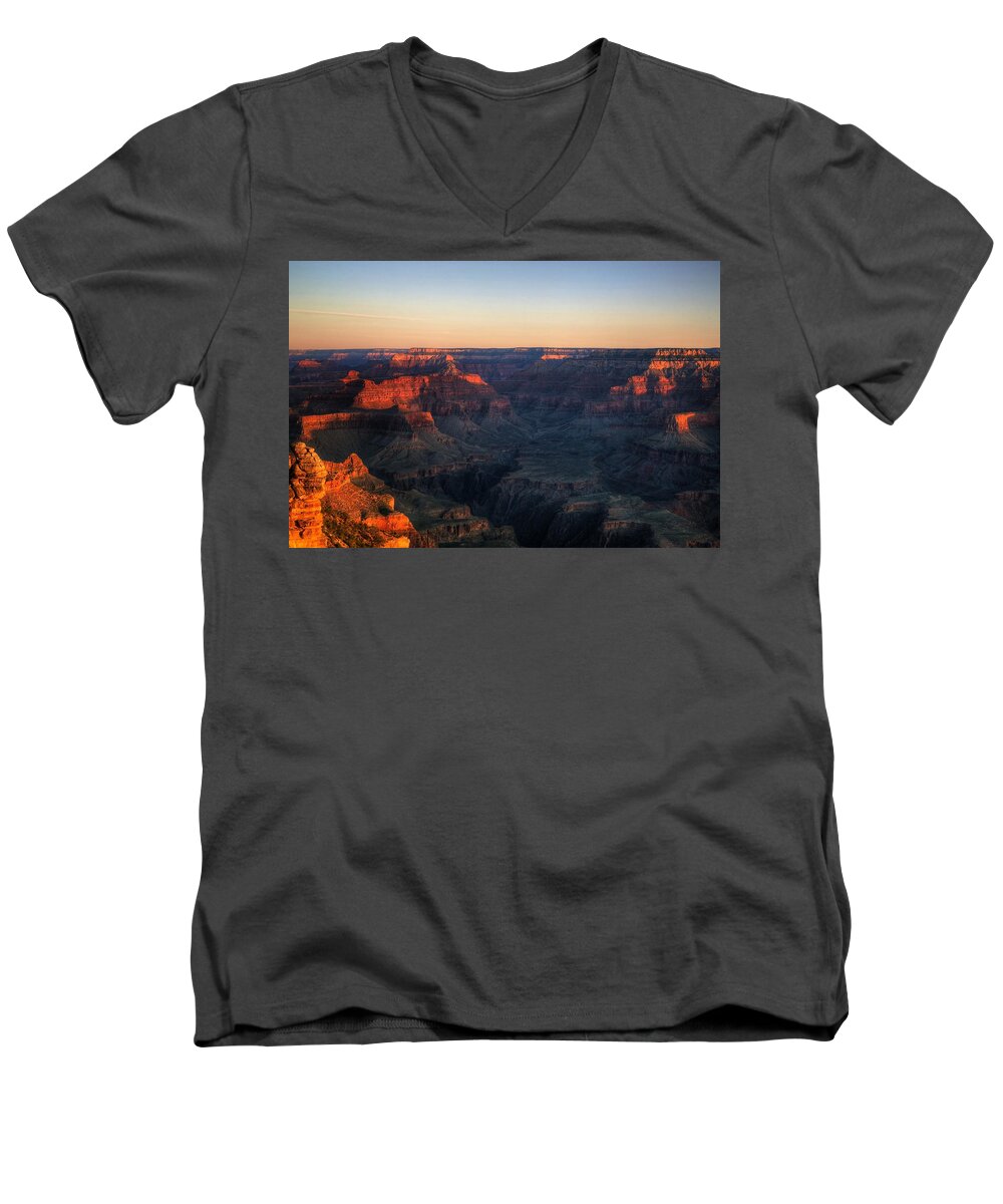Grand Canyon Men's V-Neck T-Shirt featuring the photograph Good Morning by Dave Files