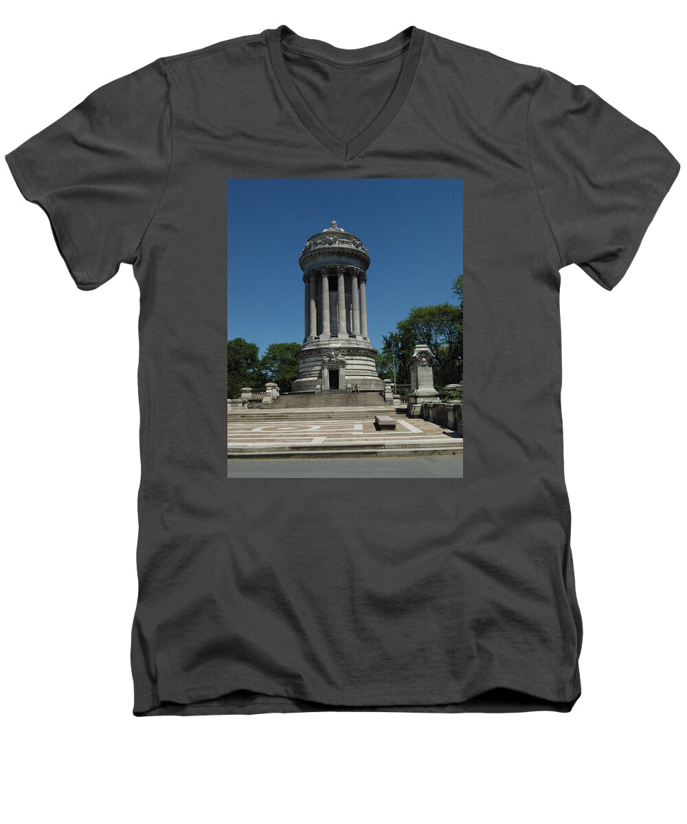 88th Street Men's V-Neck T-Shirt featuring the photograph Soldier's and Sailor's Monument New York City by Tom Wurl