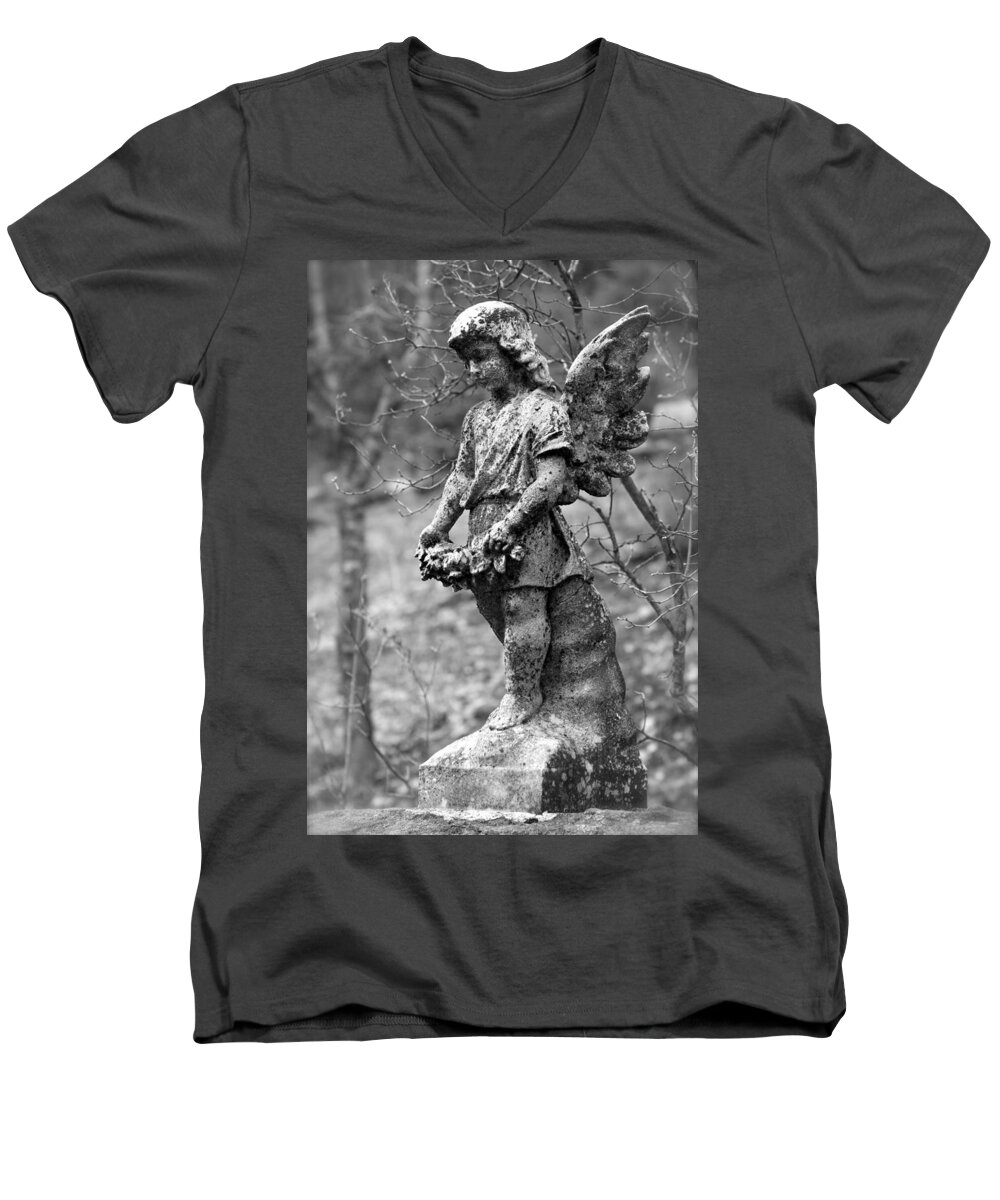 Statue Men's V-Neck T-Shirt featuring the photograph Guardian Angel by Karon Melillo DeVega