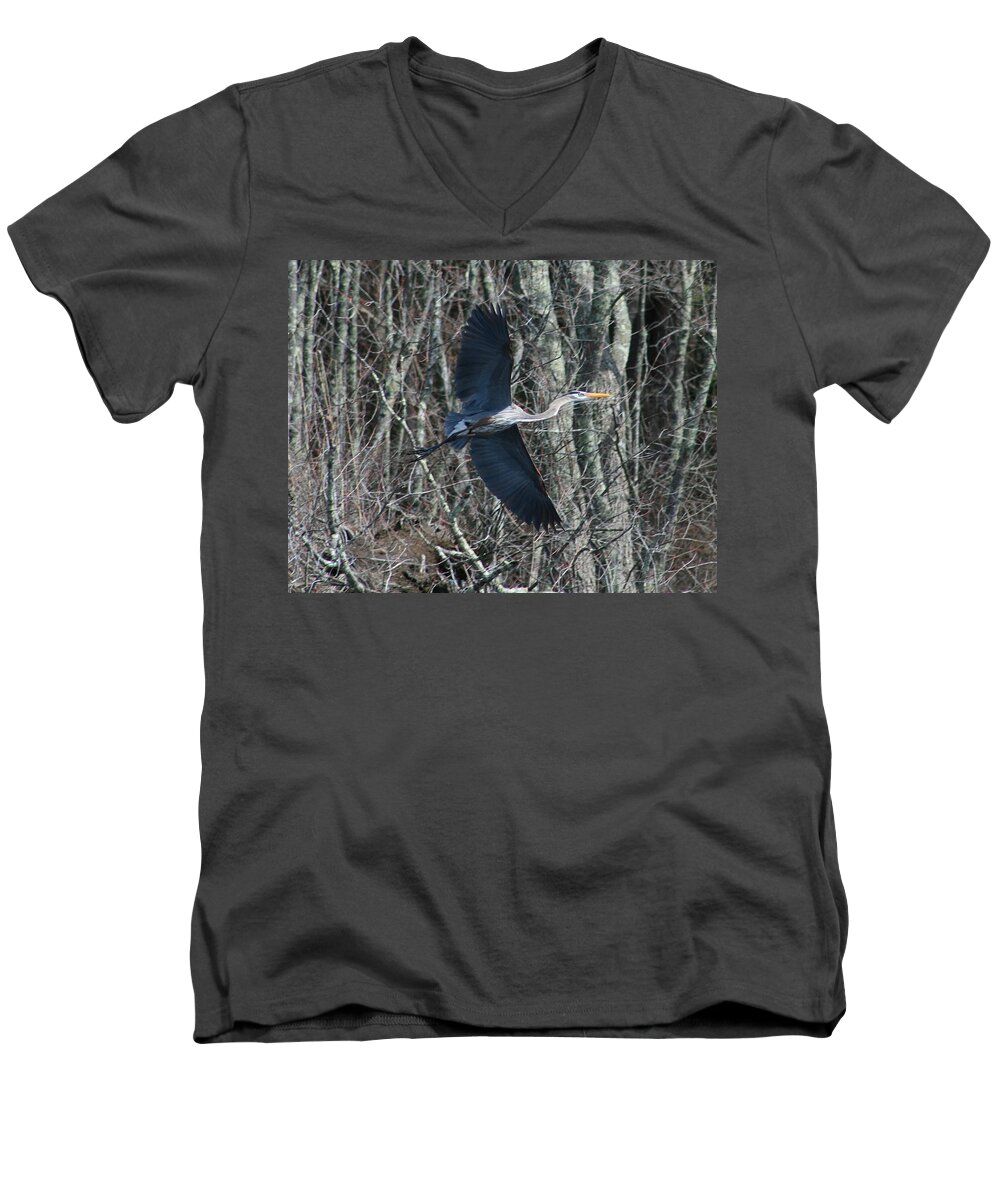 Heron Men's V-Neck T-Shirt featuring the photograph Hallelujah by Neal Eslinger