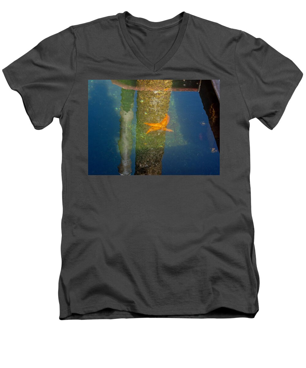 Gig Harbor Men's V-Neck T-Shirt featuring the photograph Harbor Star Fish by Tikvah's Hope