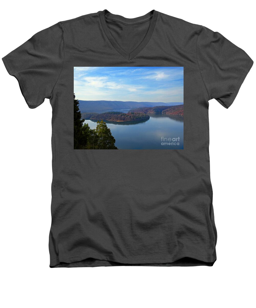 Water Men's V-Neck T-Shirt featuring the photograph Hawn's Overlook by Dawn Gari