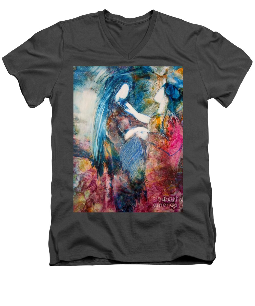Women Men's V-Neck T-Shirt featuring the painting Healing Touch by Deborah Nell