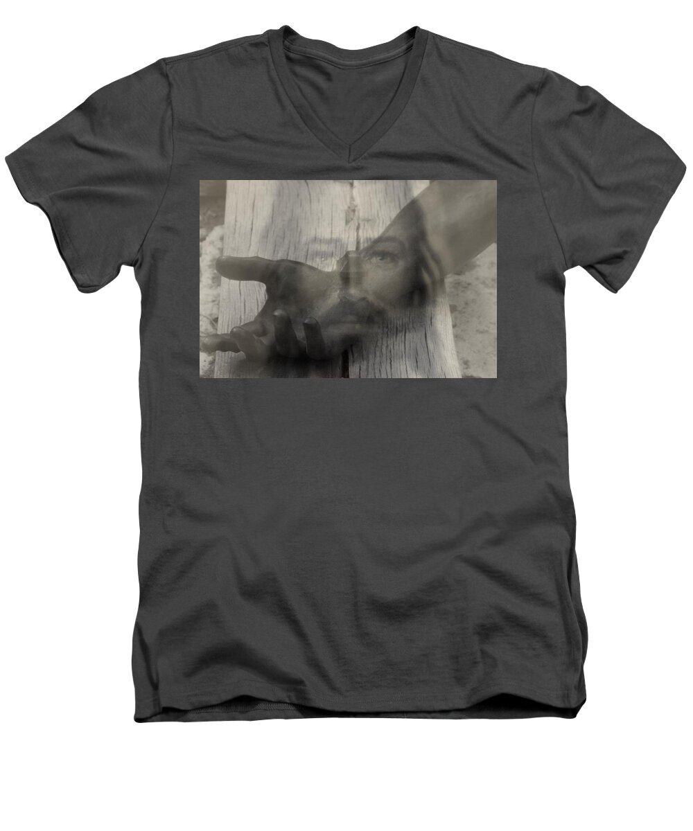 #jesus #god #love #faith #love #faith #bible #christian #godislove #jesussaves Men's V-Neck T-Shirt featuring the photograph I AM Risen.. by Al Swasey