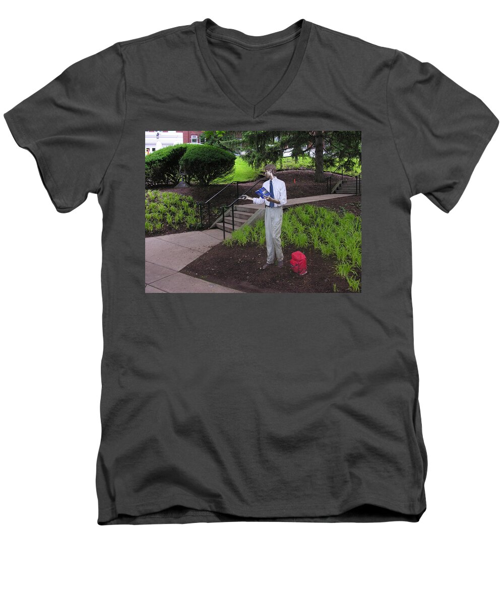 Lehigh University Men's V-Neck T-Shirt featuring the photograph I'm not real by Jacqueline M Lewis