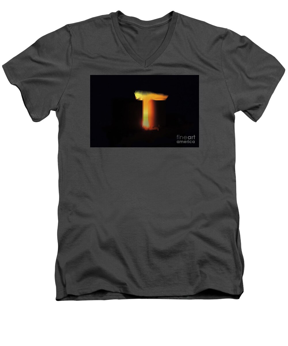 Abstract Men's V-Neck T-Shirt featuring the photograph Inca Headdress by Marcia Lee Jones