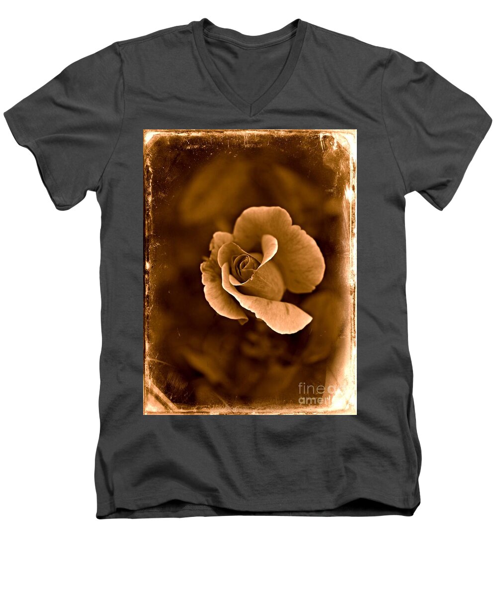 Rose Men's V-Neck T-Shirt featuring the photograph Inner Beauty by Clare Bevan