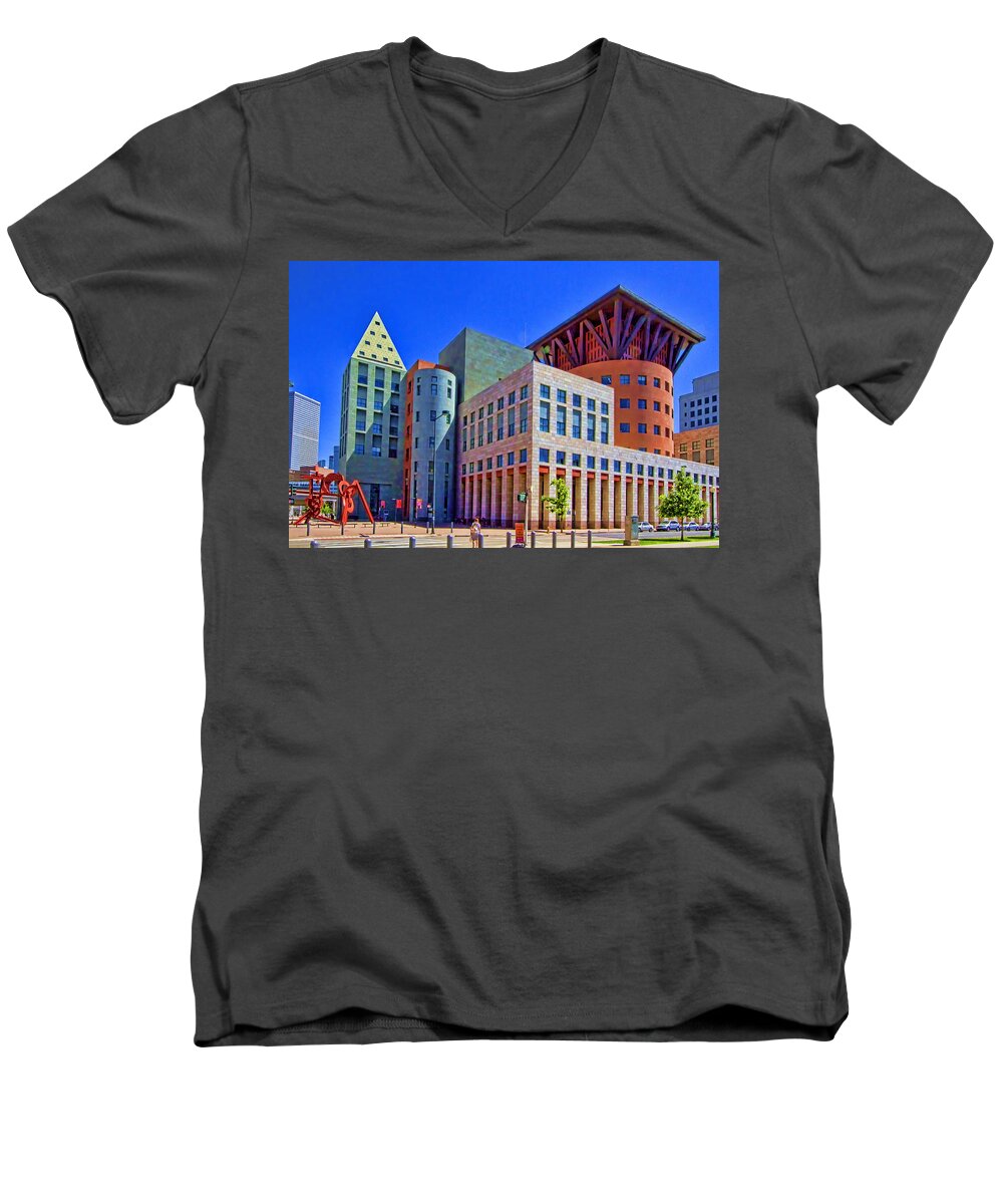 Denver Public Library Men's V-Neck T-Shirt featuring the photograph Invitation to Learn by Gary Holmes