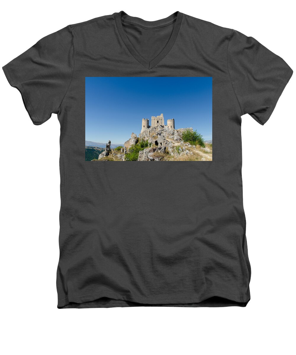 Abruzzo Men's V-Neck T-Shirt featuring the photograph Italian landscapes - Forgotten Ages by AM FineArtPrints