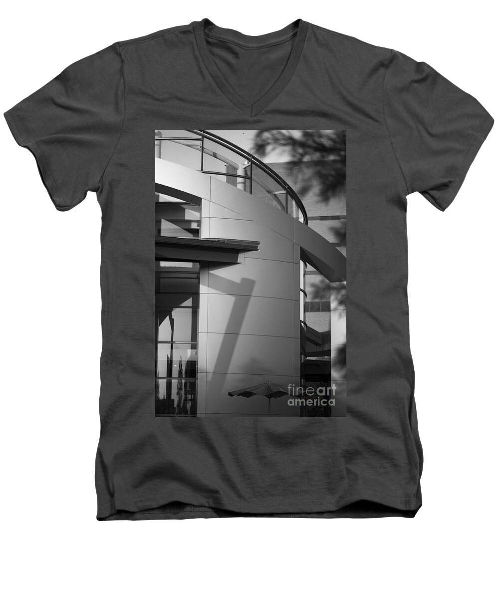 Architectural Photography Men's V-Neck T-Shirt featuring the photograph Tarrant County College, Downtown Campus, Ft. Worth, Texas by Greg Kopriva