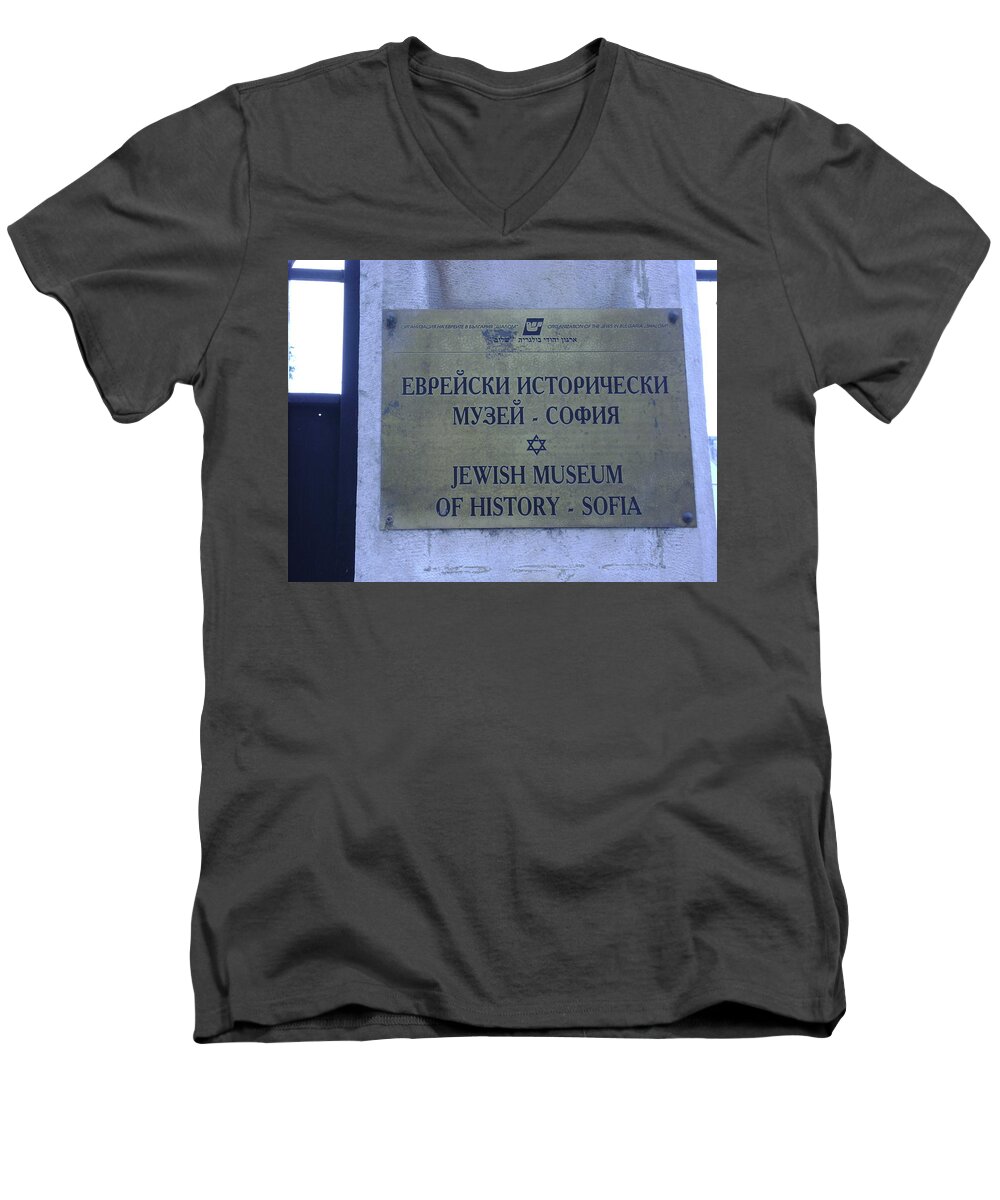 Museums Men's V-Neck T-Shirt featuring the photograph Jewish Museum Of Sofia by Moshe Harboun