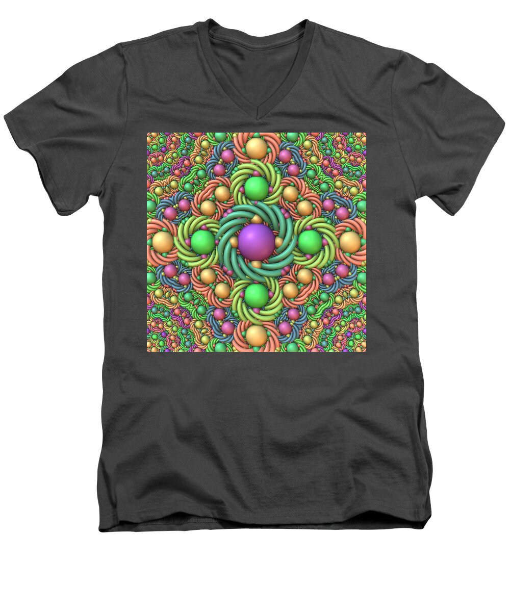 Fractal Men's V-Neck T-Shirt featuring the digital art Just in Time For Easter by Lyle Hatch