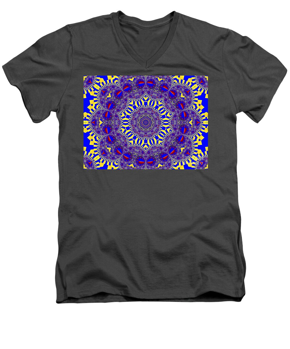 Kaleidoscope Men's V-Neck T-Shirt featuring the photograph Kaleidoscope 33 by Ronald Bissett