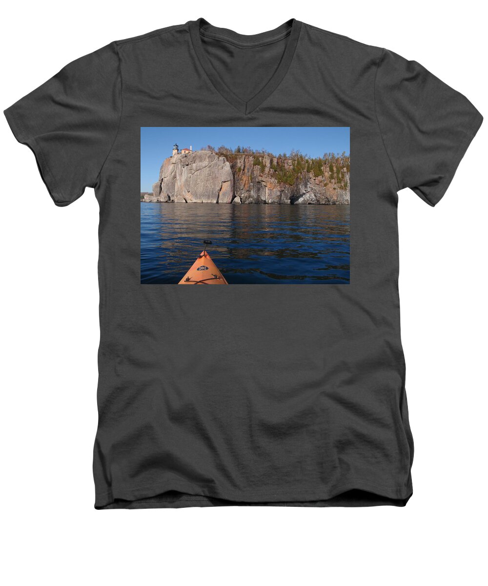 Peterson Nature Photography Men's V-Neck T-Shirt featuring the photograph Kayaking Beneath the Light by James Peterson