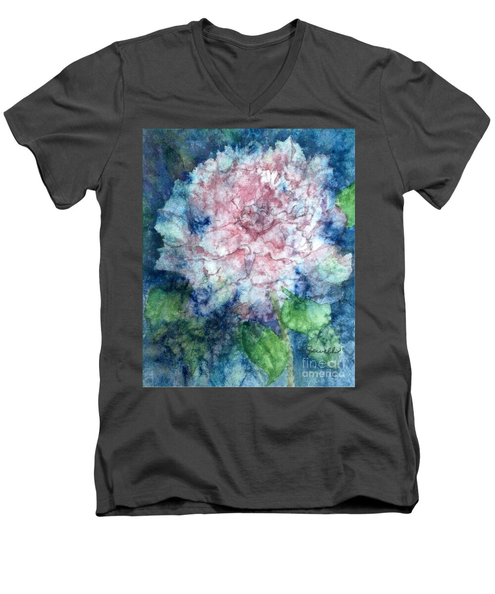 Flowers Men's V-Neck T-Shirt featuring the painting Kerry's Peony by Barbara Jewell