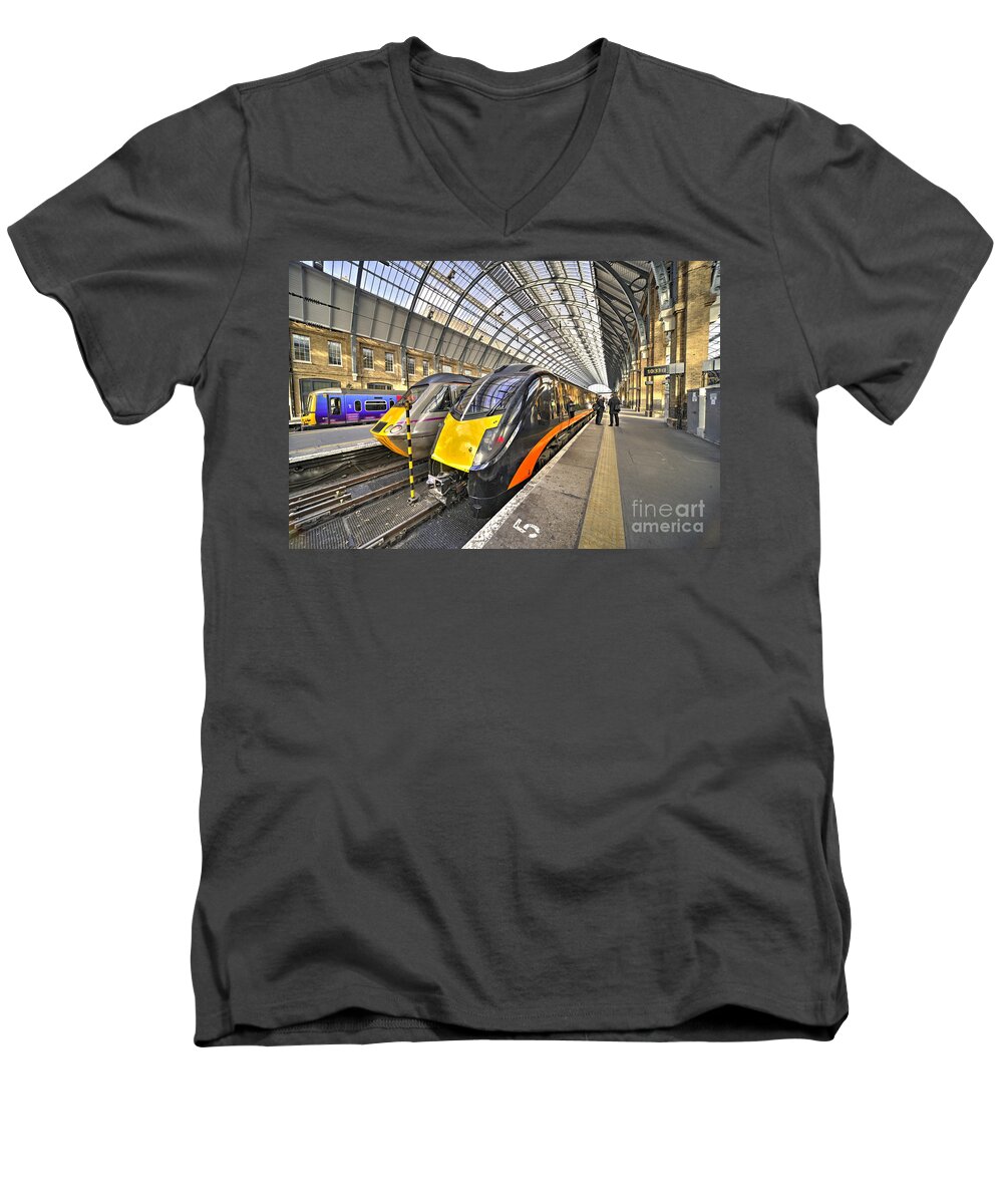 London Men's V-Neck T-Shirt featuring the photograph Kings Cross variety by Rob Hawkins