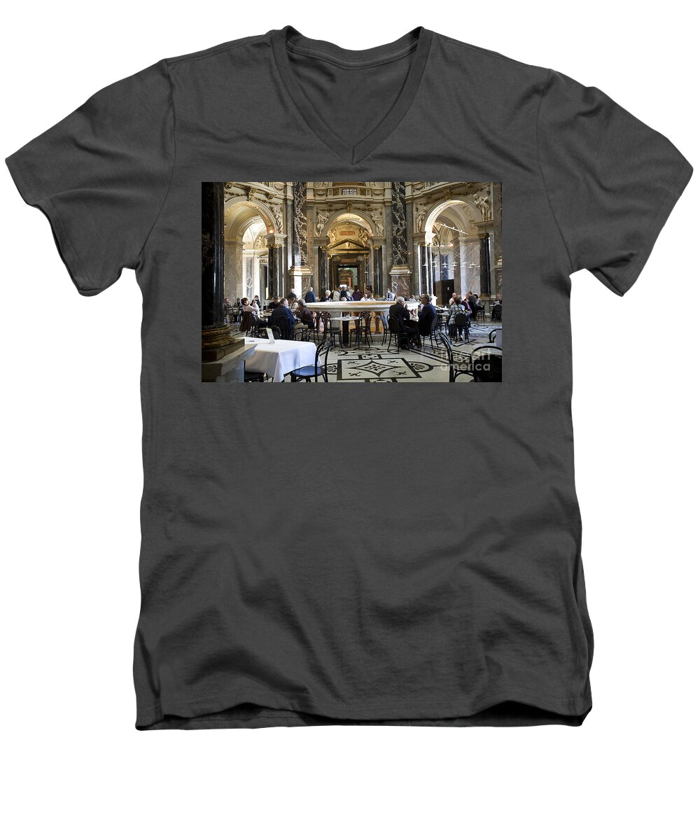 Kunsthistorische Museum Men's V-Neck T-Shirt featuring the photograph At The Kunsthistorische Museum Cafe II by Madeline Ellis