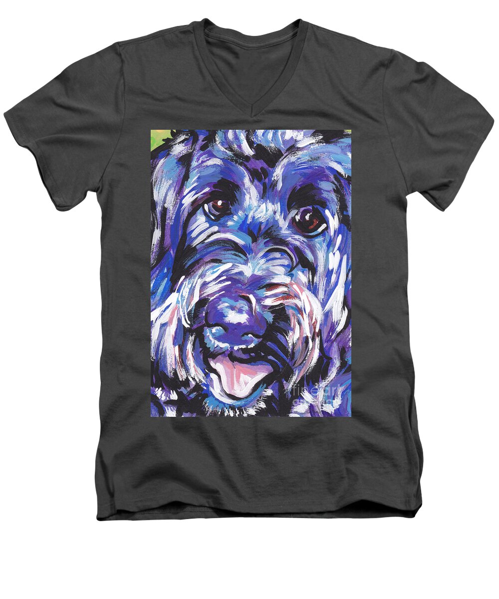 Labradoodle Men's V-Neck T-Shirt featuring the painting Labra Doodly Do by Lea S