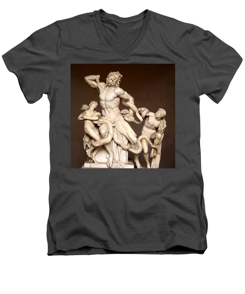 Laocoon And Sons Men's V-Neck T-Shirt featuring the photograph Laocoon and Sons by Ellen Henneke