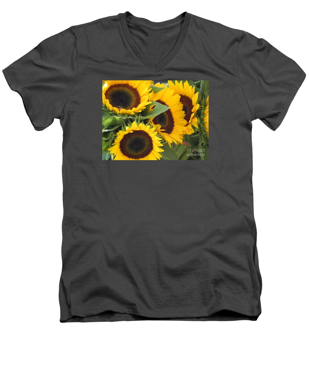 Photography Men's V-Neck T-Shirt featuring the photograph Large Sunflowers by Chrisann Ellis