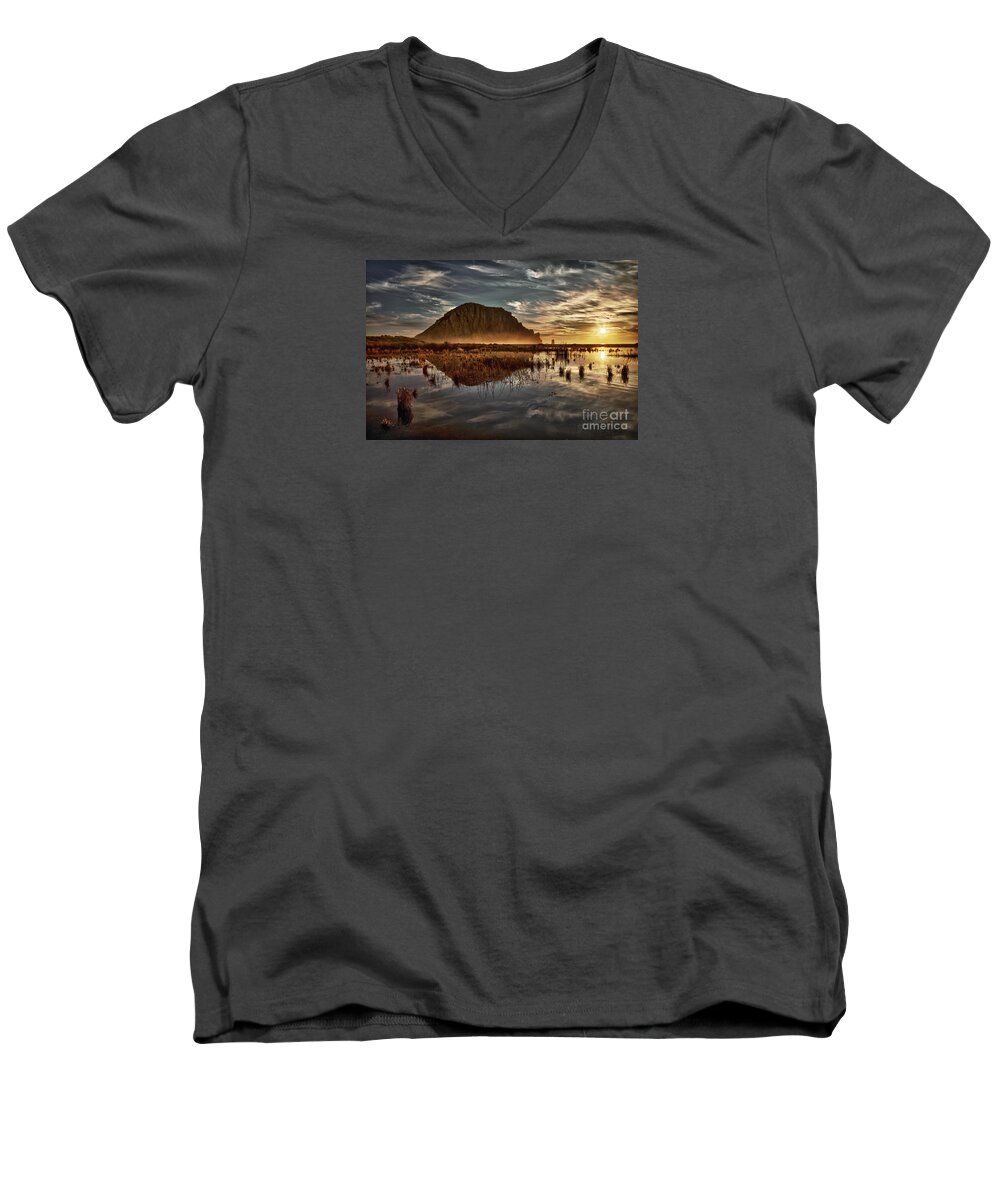 Coast Men's V-Neck T-Shirt featuring the photograph Last Light by Alice Cahill
