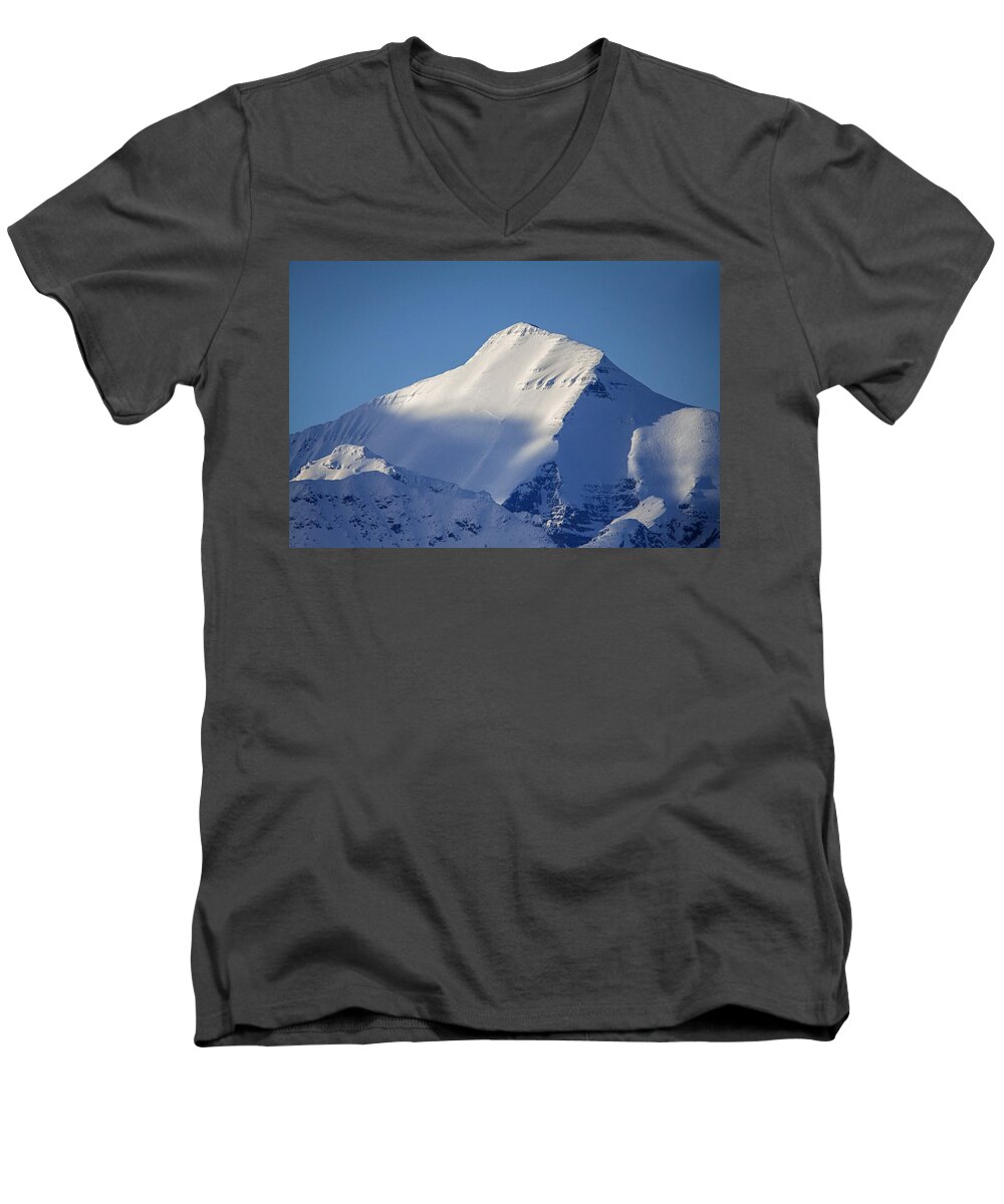 Mountain Men's V-Neck T-Shirt featuring the photograph Last Light of the Day by Jack Bell