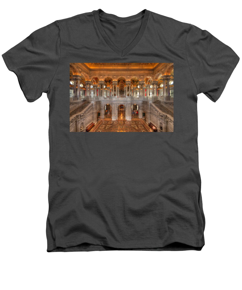 Library Of Congress Men's V-Neck T-Shirt featuring the photograph Library Of Congress by Steve Gadomski