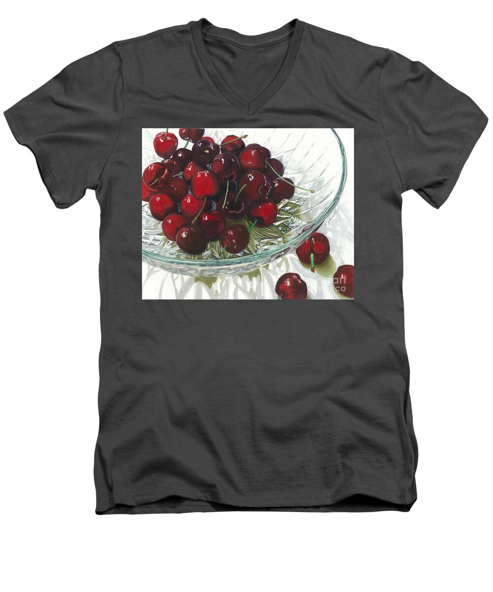 Fruit Men's V-Neck T-Shirt featuring the painting Life is Just a - - - by Barbara Jewell
