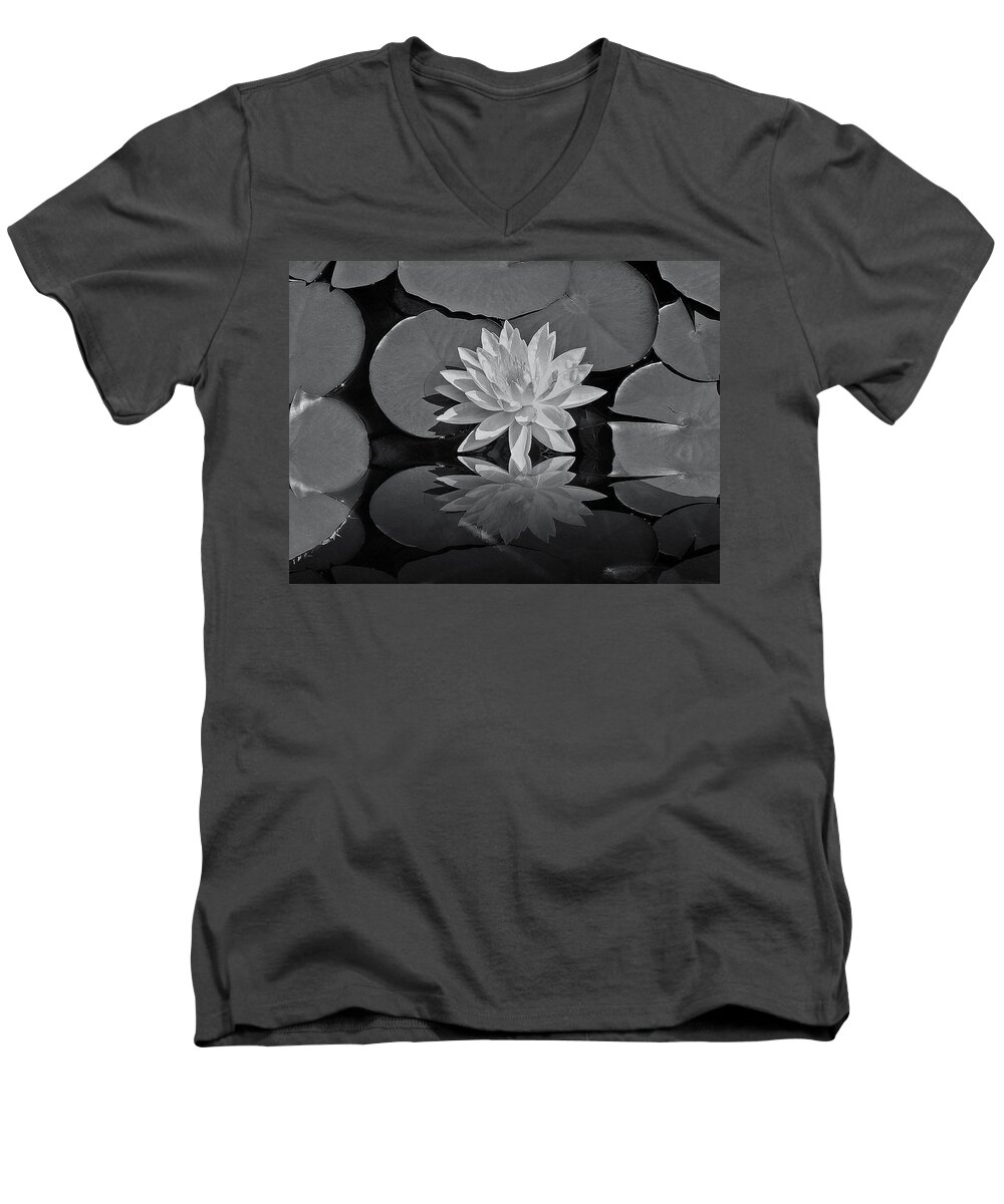 Lilies Men's V-Neck T-Shirt featuring the photograph Lily on the pond by Guillermo Rodriguez