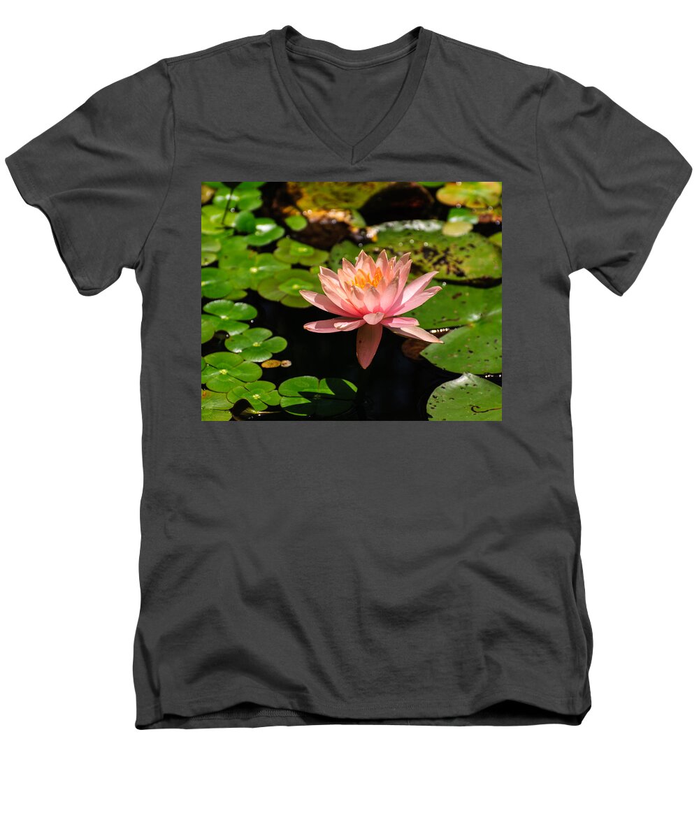 Lily Men's V-Neck T-Shirt featuring the photograph Lily pad by John Johnson