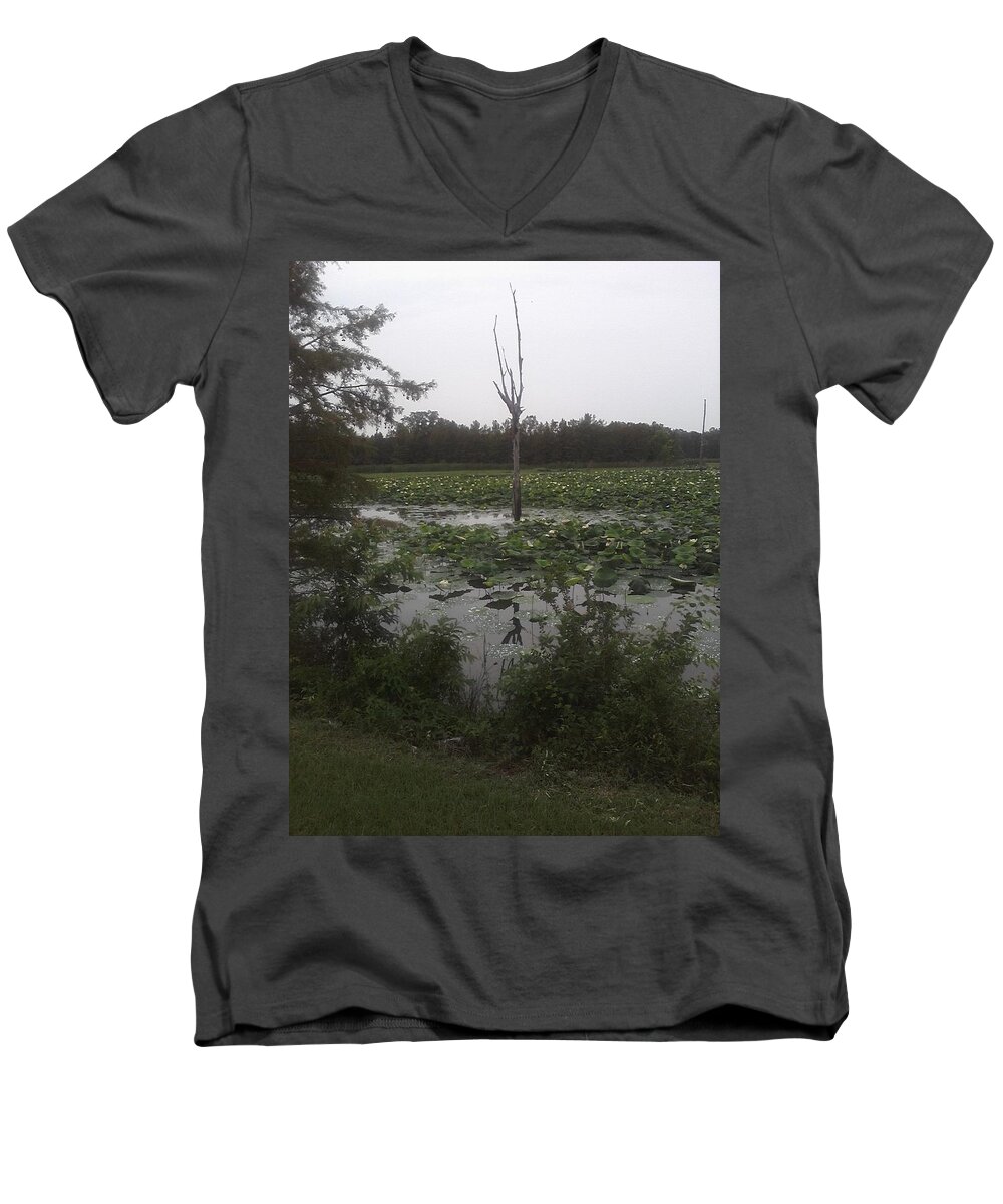 Landscape Men's V-Neck T-Shirt featuring the photograph Lily Pads by Fortunate Findings Shirley Dickerson