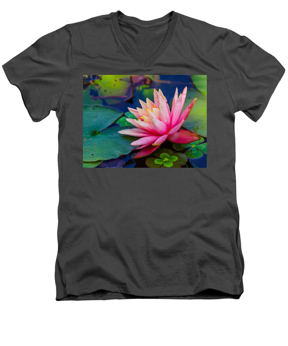 Lily Men's V-Neck T-Shirt featuring the photograph Lily Pond by John Johnson
