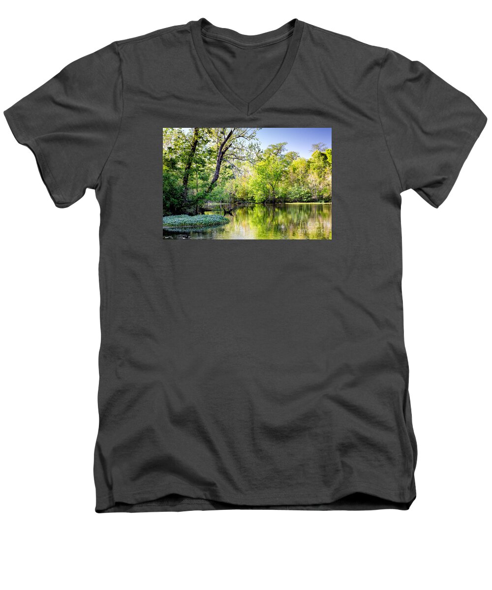 Bayou Men's V-Neck T-Shirt featuring the photograph Louisiana Bayou by Kathleen K Parker