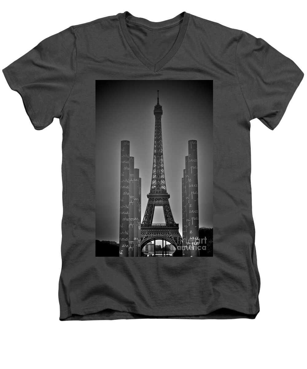Paris Men's V-Neck T-Shirt featuring the photograph Ma Tour by Donato Iannuzzi