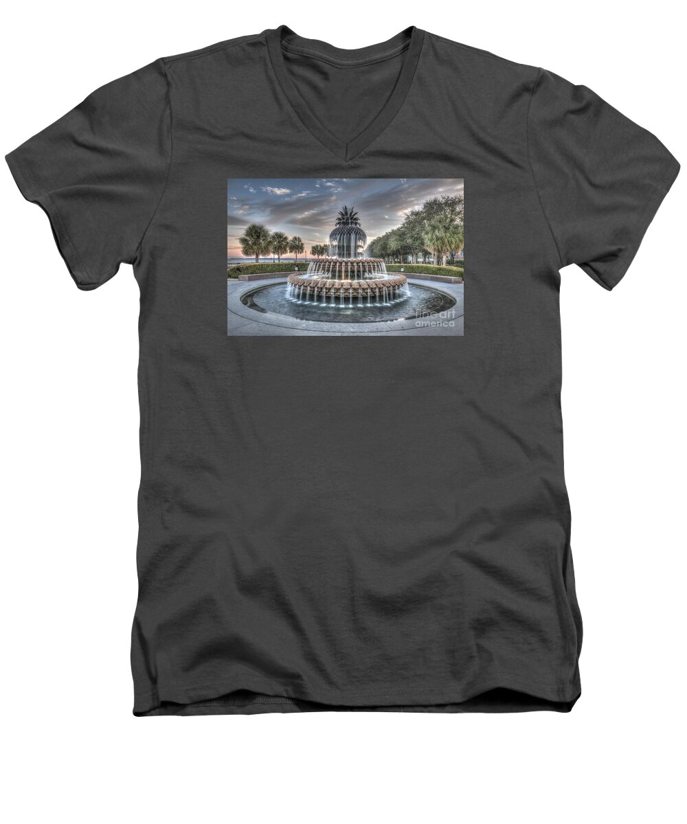 Pineapple Fountain Men's V-Neck T-Shirt featuring the photograph Make A Wish by Dale Powell