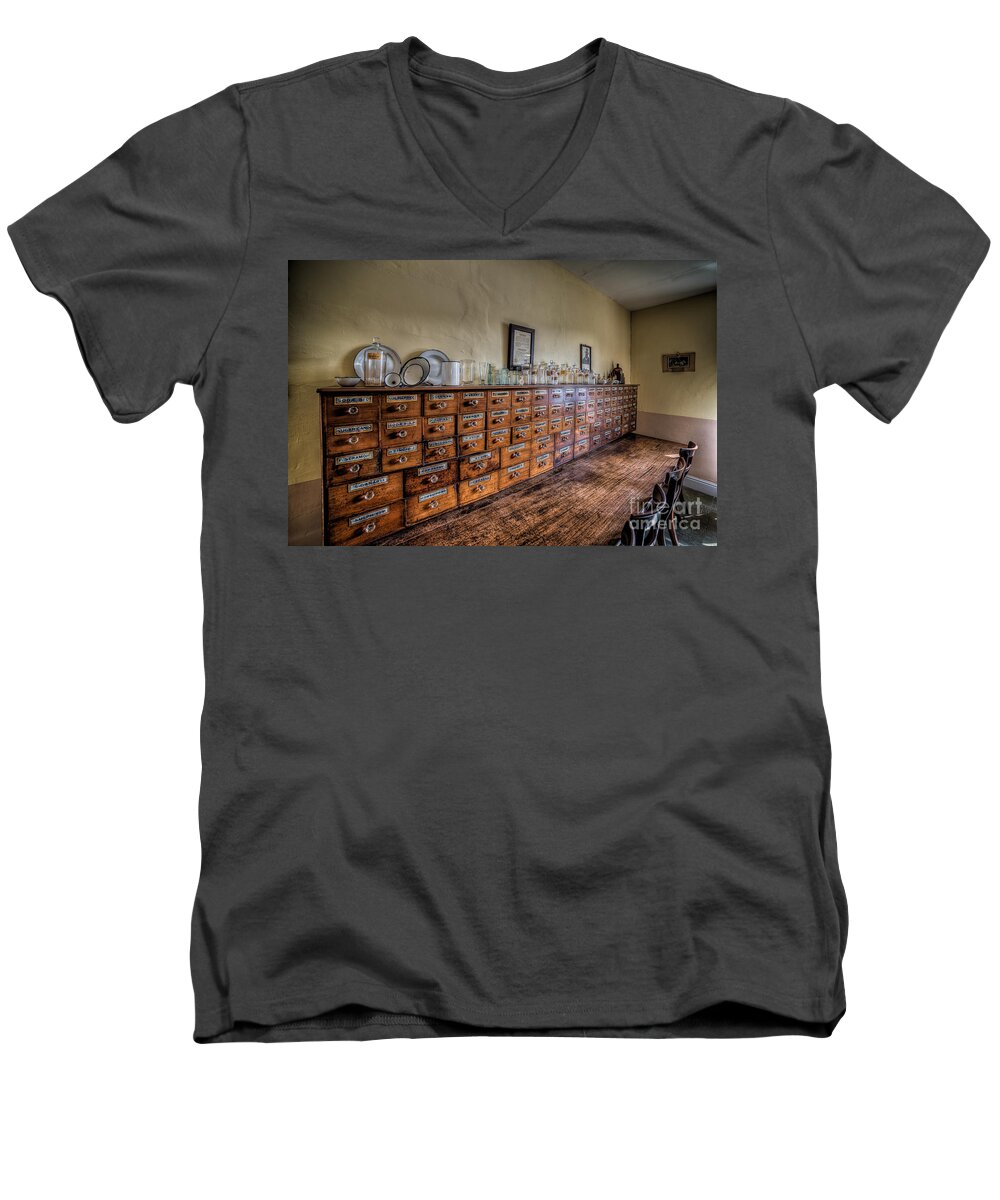 Dinorwig Quarry Men's V-Neck T-Shirt featuring the photograph Medicine Cabinet by Adrian Evans