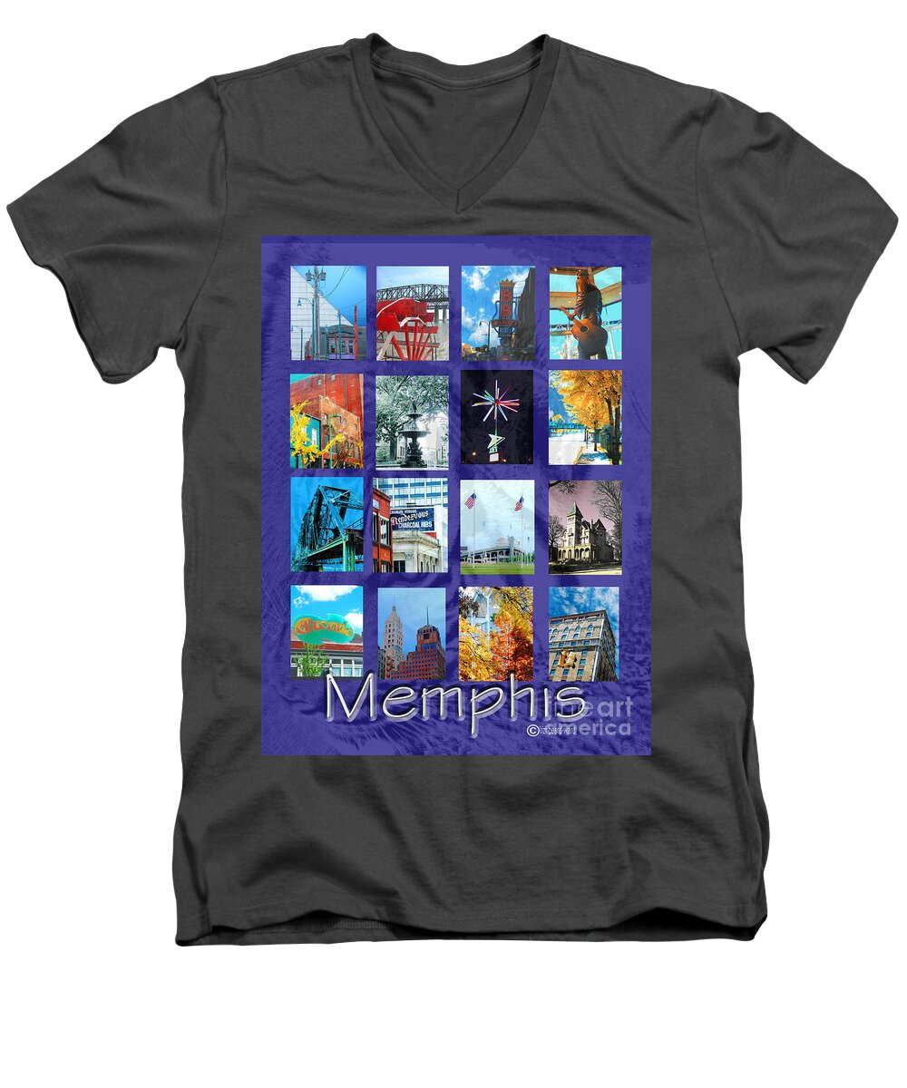Memphis Men's V-Neck T-Shirt featuring the digital art Memphis by Lizi Beard-Ward