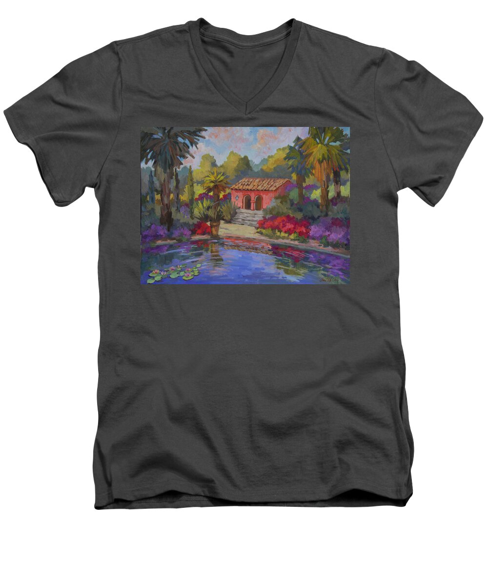 Mi Casa Men's V-Neck T-Shirt featuring the painting Mi Casa Es Su Casa by Diane McClary