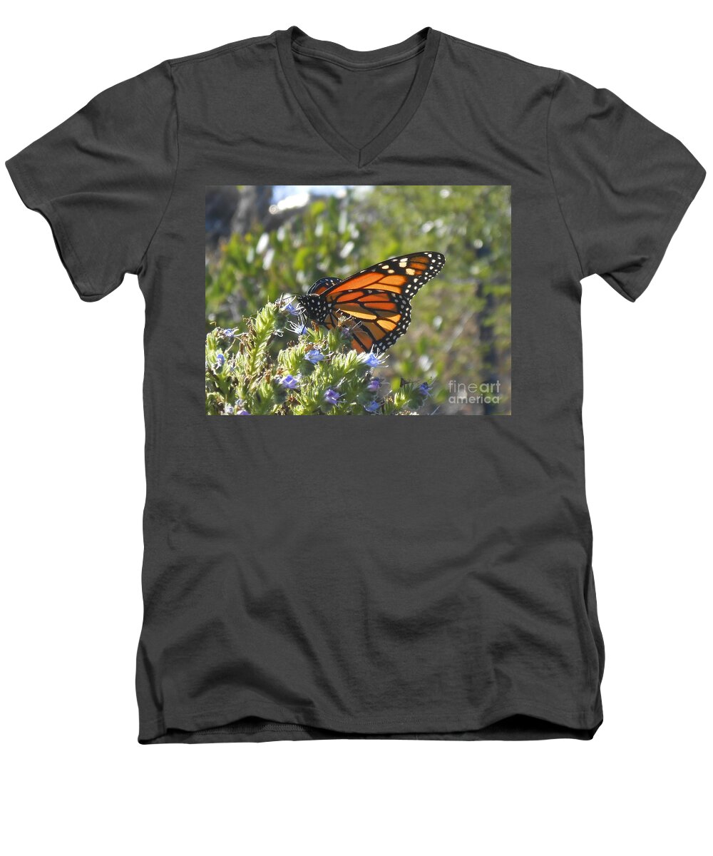 Monarch Men's V-Neck T-Shirt featuring the photograph Monarch by Bridgette Gomes