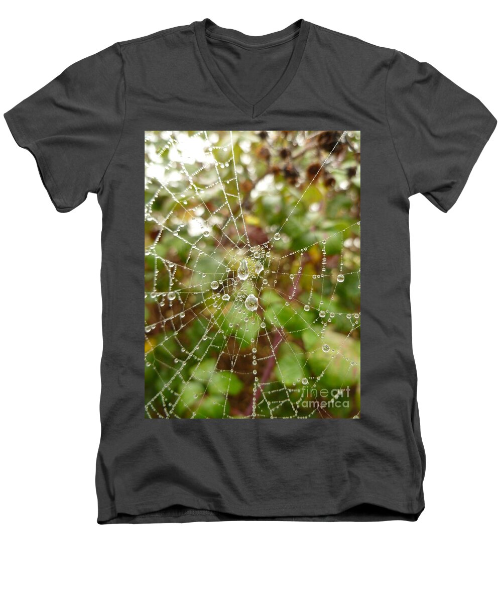 Morning Men's V-Neck T-Shirt featuring the photograph Morning Dew by Vicki Spindler