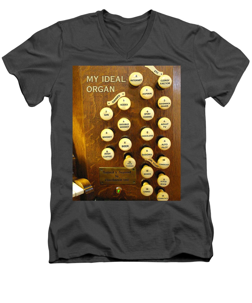 Organ Men's V-Neck T-Shirt featuring the photograph My Ideal Organ by Jenny Setchell