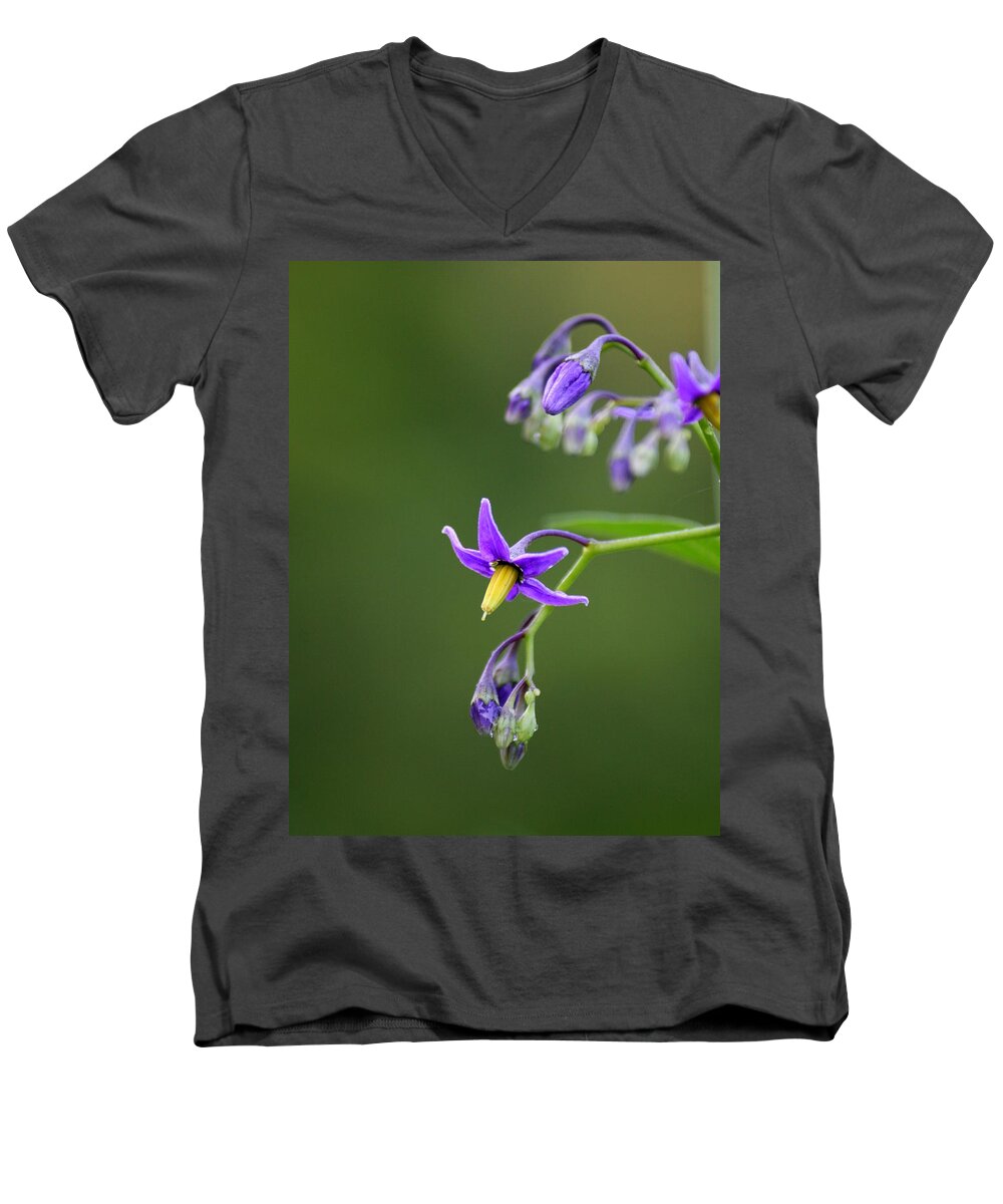 Flower Men's V-Neck T-Shirt featuring the photograph Nightshade View  by Neal Eslinger