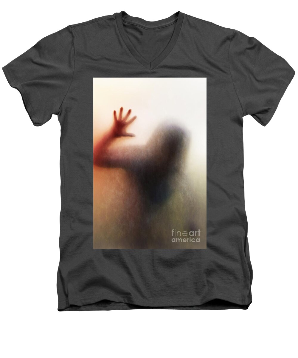 Blood Men's V-Neck T-Shirt featuring the photograph Panic Silhouette by Carlos Caetano