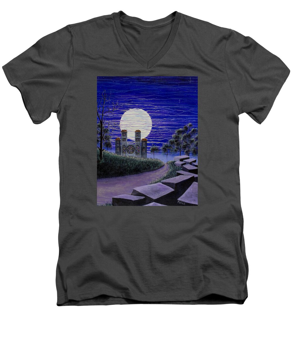 Pilgrimage Men's V-Neck T-Shirt featuring the painting Pilgrimage by Jack Malloch