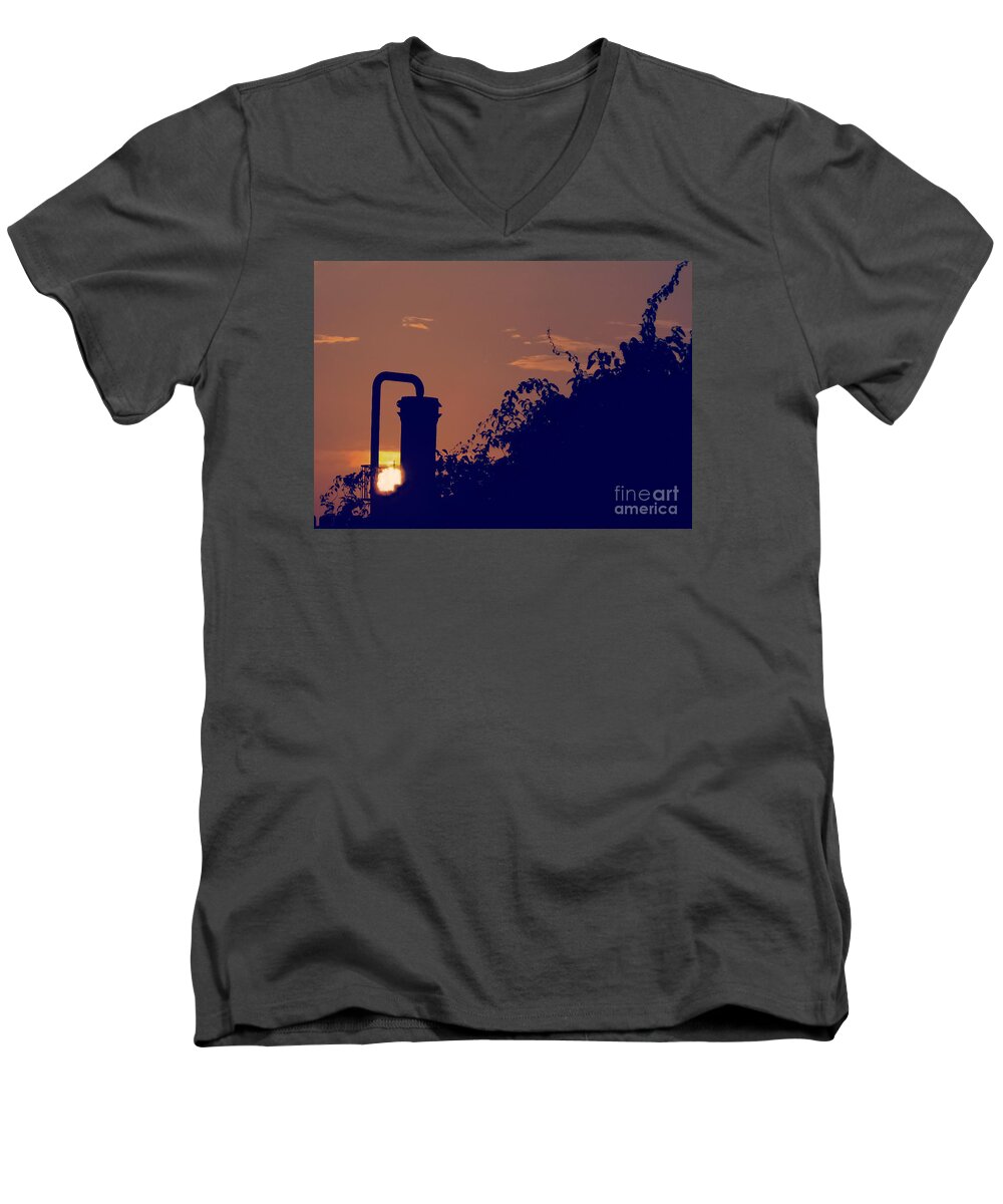 Sunset Men's V-Neck T-Shirt featuring the photograph Pittsburgh Sunset by Charlie Cliques