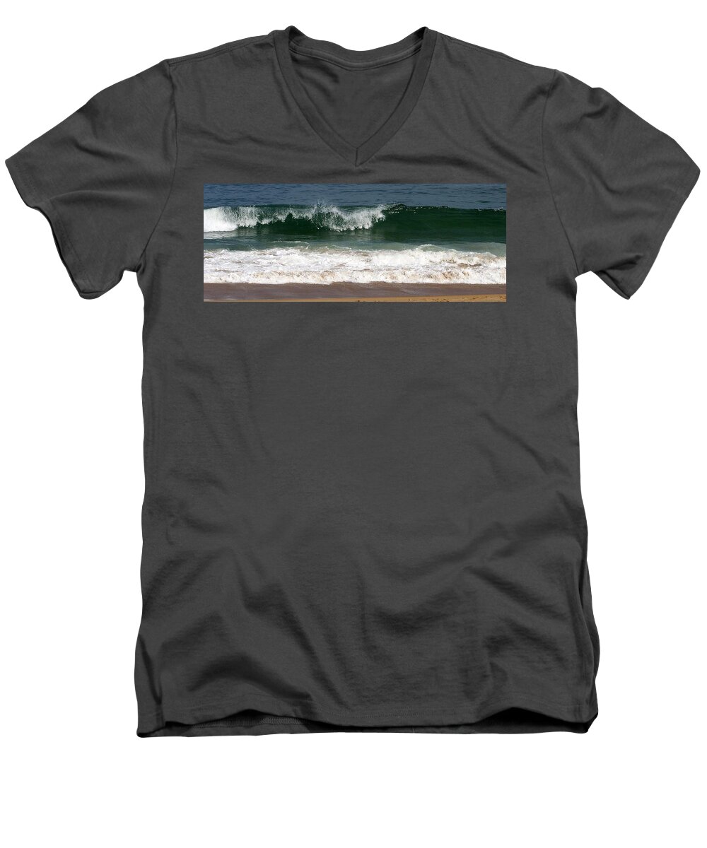 Cresting Wave Men's V-Neck T-Shirt featuring the photograph Pretty Wave by Eunice Miller