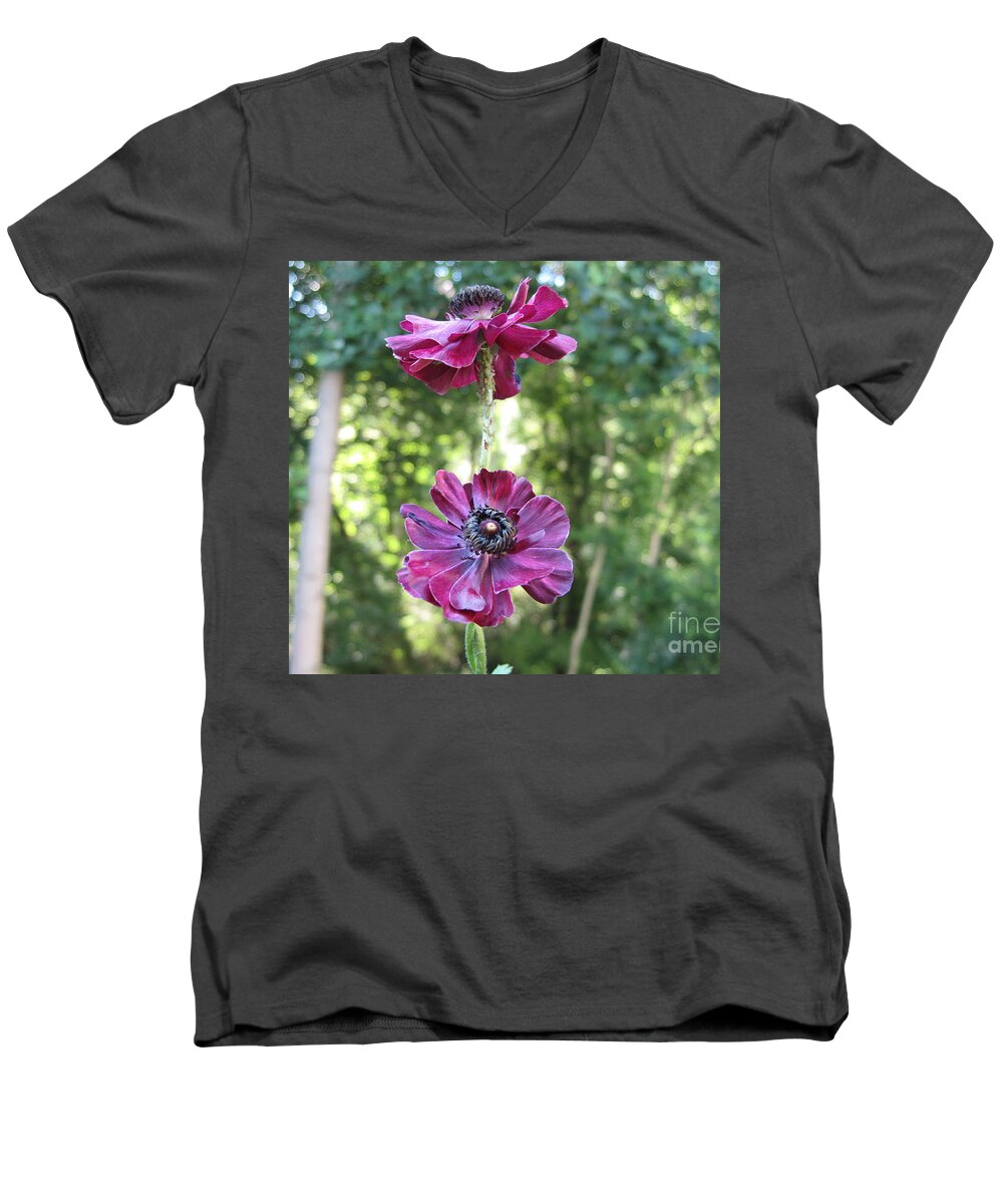 Trees Men's V-Neck T-Shirt featuring the photograph Purple Flowers by HEVi FineArt